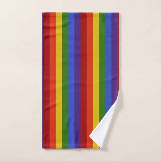 Rainbow Stripes Vertikales Badetuch Set (Handtuch)