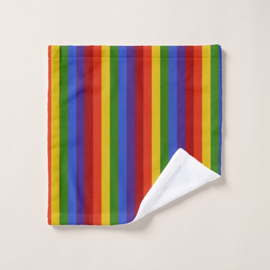 Rainbow Stripes Vertikales Badetuch Set (Waschlappen)