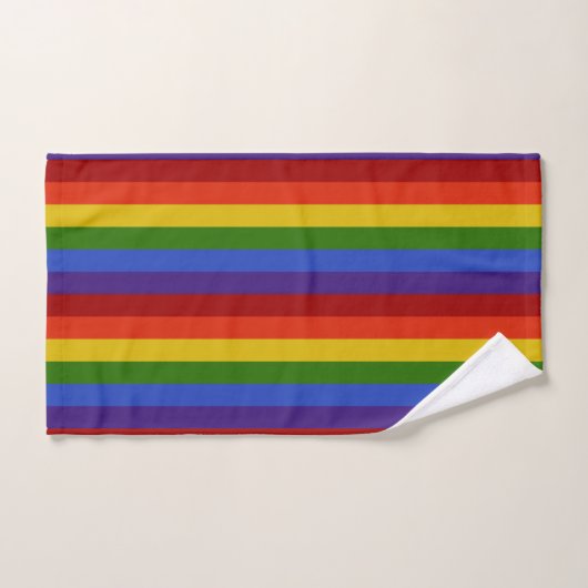 Rainbow Stripes Vertikales Badetuch Set (Handtuch)