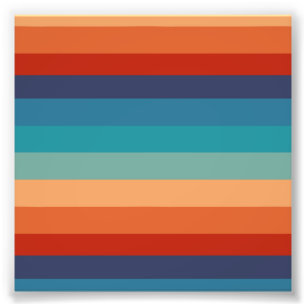Rainbow Stripes Vintage Farben Alte Farben Fotodruck