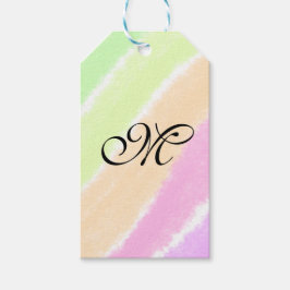 Rainbow Stripeswatercolor-Linien hinzufügen Geschenkanhänger