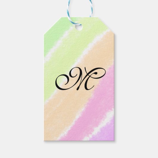 Rainbow Stripeswatercolor-Linien hinzufügen Geschenkanhänger (Vorderseite)