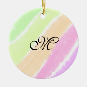 Rainbow Stripeswatercolor-Linien hinzufügen Keramik Ornament