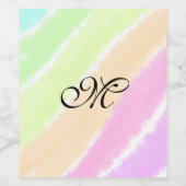 Rainbow Stripeswatercolor-Linien hinzufügen Weinetikett (Einzelnes Label)