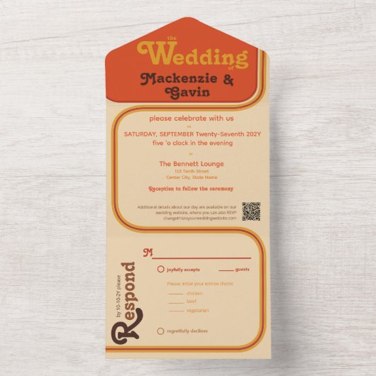 Rainbow Striping geschraubt - Orange Brown All In One Einladung (Innen Boden)