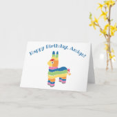 Rainbow Striping Pinata Geburtstag Karte (Gelbe Blume)