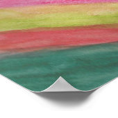 Rainbow Strips Abstraktes Watercolor Art Poster (Ecke)