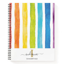 Rainbow Strips Monogram Script Name