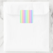 Rainbow Strips - Muster Quadratischer Aufkleber (Tasche)
