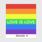 Rainbow Stripte Liebe ist Liebe Gay Pride LGBTQ Aufkleber (Blatt)