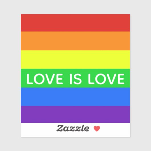 Rainbow Stripte Liebe ist Liebe Gay Pride LGBTQ Aufkleber (Blatt)