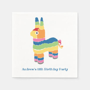 Rainbow Stripte Pinata Geburtstagsparty Serviette