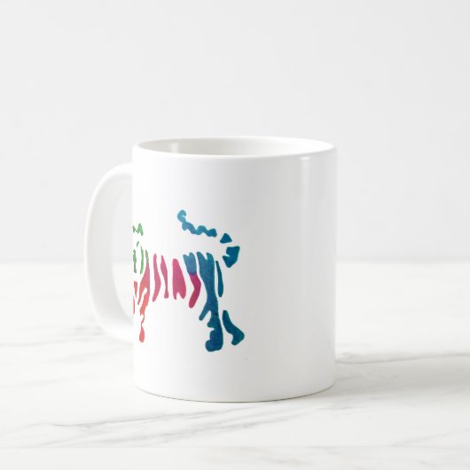 Rainbow-Stripteer-Kunst Kaffeetasse (Vorderseite Links)