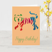 Rainbow-Stripteer-Kunst Karte (Gelbe Blume)