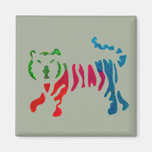 Rainbow-Stripteer-Kunst Magnet