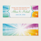 Rainbow Stripter Sunburst Gastgeschenk Hochzeit Ta (Vorne & Hinten)