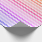 Rainbow Striptes Papier Warme Töne Geschenkpapier (Ecke)