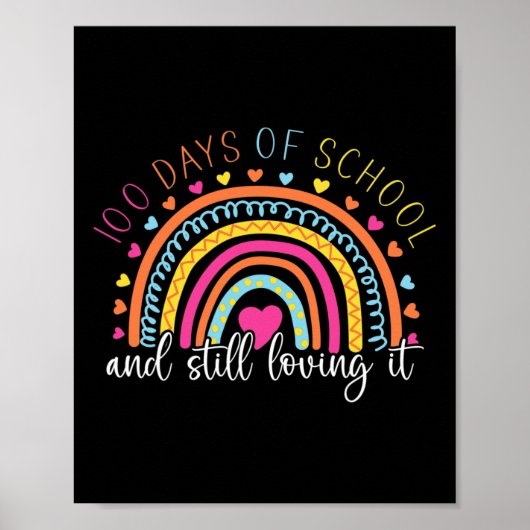 Rainbow Student glücklich 100 Tage Schulmädchen Poster (Vorne)