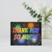 Rainbow Style "DANKE DICH SO VIEL!", Feuerwerke au Postkarte (Stehend Vorderseite)