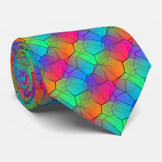 Rainbow Stylish Pattern Krawatte (Gerollt)