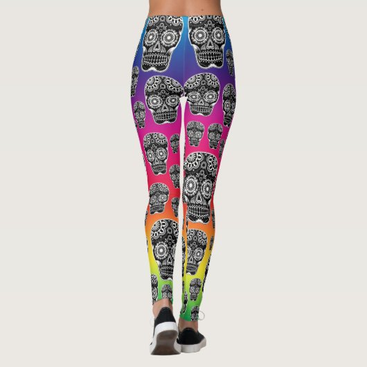 Rainbow Sugar Skull Leggings (Rückseite)