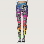 Rainbow Sugar Skull Leggings (Vorderseite)