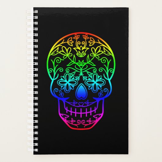 Rainbow Sugar Skull Planner Planer (Vorderseite)