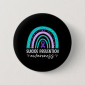 Rainbow Suicide Prevention Awareness Teal Amp Pu  Button (Vorderseite)