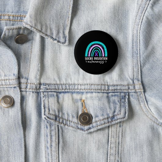 Rainbow Suicide Prevention Awareness Teal & Pu Button (Beispiel)