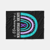 Rainbow Suicide Prevention Awareness Teal &amp; Pu Fleecedecke (Vorderseite (Horizontal))