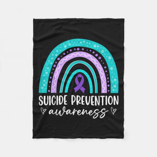 Rainbow Suicide Prevention Awareness Teal &amp; Pu Fleecedecke (Vorderseite)