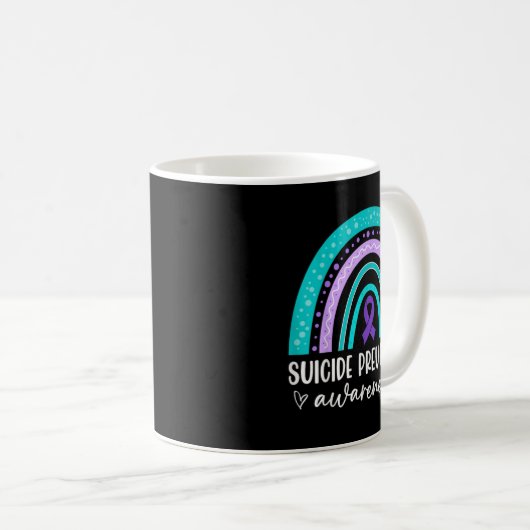 Rainbow Suicide Prevention Awareness Teal Amp Pu  Kaffeetasse (VorderseiteRechts)
