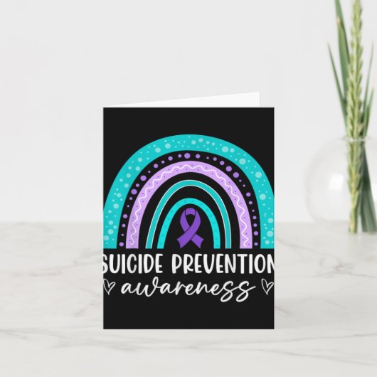 Rainbow Suicide Prevention Awareness Teal Amp Pu Karte (Vorderseite)