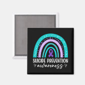 Rainbow Suicide Prevention Awareness Teal Amp Pu Magnet (Vorderseite/Rückseite)