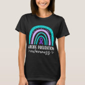 Rainbow Suicide Prevention Awareness Teal Amp Pu  T-Shirt (Vorderseite)