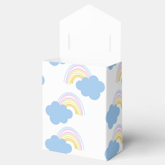 Rainbow Summer Clouds Pastel Scribble Doodle Geschenkschachtel (Geöffnet)