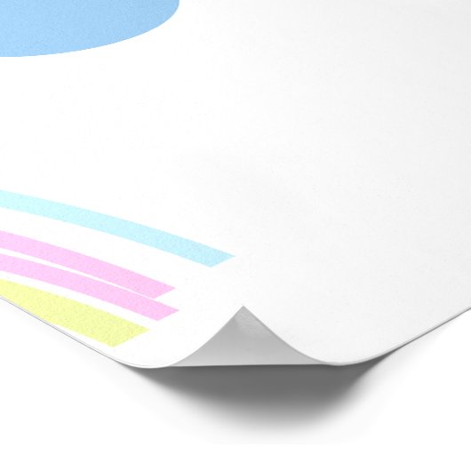 Rainbow Summer Clouds Pastel Scribble Doodle Poster (Ecke)