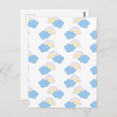 Rainbow Summer Clouds Pastel Scribble Doodle Postkarte (Vorne/Hinten)