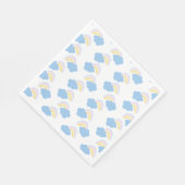 Rainbow Summer Clouds Pastel Scribble Doodle Serviette (Ecke)