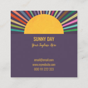 Rainbow Summer Sun Rays Berufliche Vorlage Quadratische Visitenkarte
