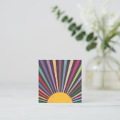 Rainbow Summer Sun Rays Berufliche Vorlage Quadratische Visitenkarte (Stehend Vorderseite)