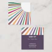 Rainbow Summer Sun strahlt Berufliche Template Squ Quadratische Visitenkarte (Vorne/Hinten)