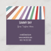 Rainbow Summer Sun strahlt Berufliche Template Squ Quadratische Visitenkarte (Rückseite)