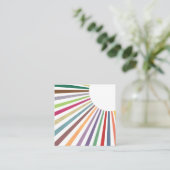 Rainbow Summer Sun strahlt Berufliche Template Squ Quadratische Visitenkarte (Stehend Vorderseite)