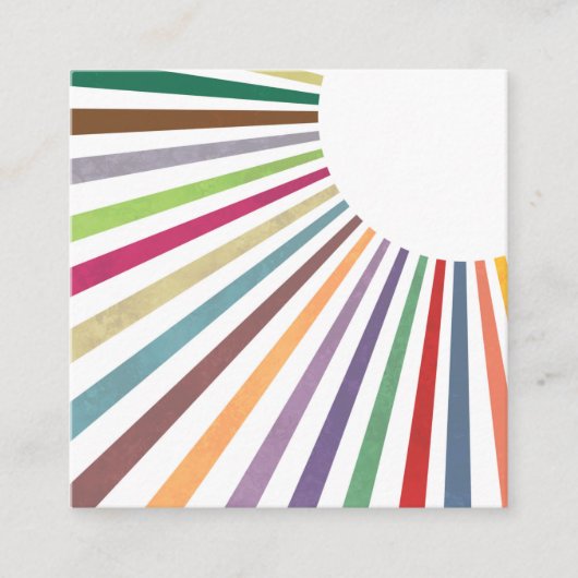 Rainbow Summer Sun strahlt Berufliche Template Squ Quadratische Visitenkarte (Vorderseite)