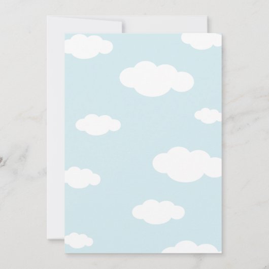 Rainbow, Sun and Clouds Kindergeburt Einladung (Rückseite)