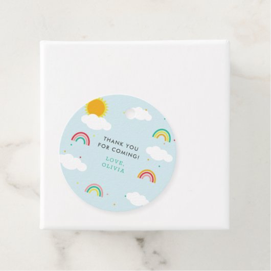 Rainbow, Sun and Clouds Kindergeburt Geschenkanhänger (Beispiel)