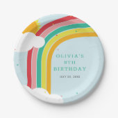 Rainbow, Sun and Clouds Kindergeburt Pappteller (Vorderseite)