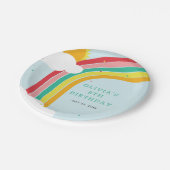Rainbow, Sun and Clouds Kindergeburt Pappteller (Schrägansicht)