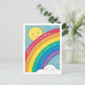 Rainbow Sun Happy Cloud zum Geburtstag Einladung Postkarte (Stehend Vorderseite)